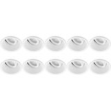 Pragmi Zano Pro - GU10 Inbouwspot - Rond - Wit - Aluminium - Kantelbaar - Ø93mm - 10 Pack