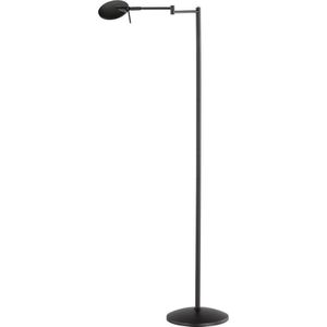 LED Vloerlamp - Torna Kazin - 8W - Warm Wit 3000K - Dimbaar - Rond - Mat Zwart - Aluminium