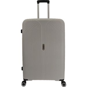 SB Travelbags Bagage koffer 75cm 4 dubbele wielen trolley - Licht Grijs - TSA slot