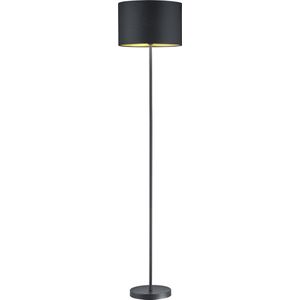 LED Vloerlamp - Trion Hostons - E27 Fitting - Rond - Mat Zwart - Aluminium