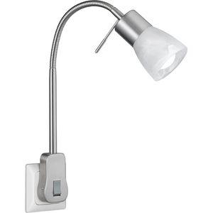 Stekkerlamp Lamp - Torna Levino - E14 Fitting - 6W - Warm Wit 3000K - Mat Nikkel - Aluminium