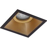 Spot Armatuur - Pragmi Zano Pro - GU10 Inbouwspot - Zwart/Goud - Aluminium - Kantelbaar - 93mm
