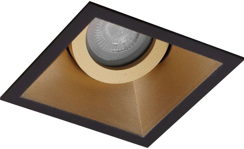 Spot Armatuur - Pragmi Zano Pro - GU10 Inbouwspot - Zwart/Goud - Aluminium - Kantelbaar - 93mm