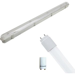 LED TL Armatuur met T8 Buis Incl. Starter - Aigi Hari - 120cm Enkel - 16W - Helder/Koud Wit 6400K - Waterdicht IP65