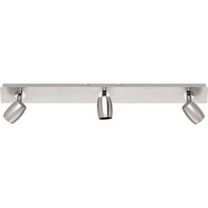 Trion Micko - LED Plafondspot - Mat Nikkel - GU10 Fitting - 3-lichts - Rechthoek - Aluminium