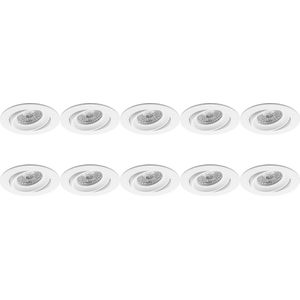 Pragmi - Delton Pro - GU10 Inbouwspot - Rond - Wit - Aluminium - Kantelbaar