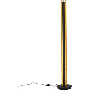 LED Vloerlamp - Torna Texy - 15W - Warm Wit 3000K - 1-lichts - Dimbaar - Rond - Mat Zwart - Aluminium