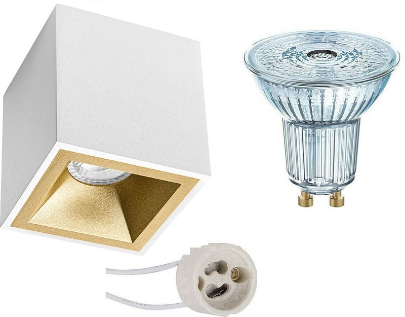 LEDVANCE - Parathom PAR16 - Opbouwspot - Mat Wit/Goud - GU10 Fitting - Dimbaar - 3.4W - Natuurlijk Wit 4000K