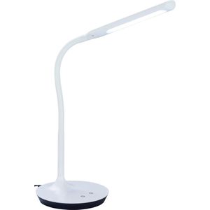 LED Bureaulamp - Torna Polina - 5W - Aanpasbare Kleur - Dimbaar - Rond - Mat Wit - Kunststof