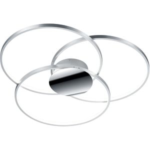 LED Plafondlamp - Plafondverlichting - Trion Sidon - 40W - Warm Wit 3000K - Dimbaar - Rond - Mat Grijs - Aluminium