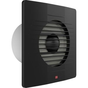 BESLED Badkamer Ventilator Ø100mm - Krachtige 12W Badkamer Ventilator met Sterke Afzuiging van 100m3 - 158x158x85mm - Eenvoudige Montage - Zonder Sensor - Venton - Mat Zwart