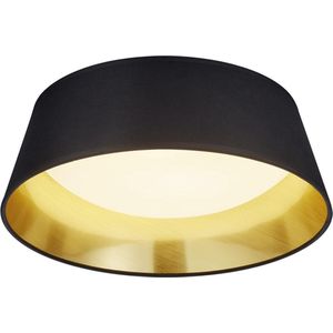 LED Plafondlamp - Plafondverlichting - Torna Pinton - 14W - Warm Wit 3000K - Rond - Mat Zwart - Textiel
