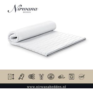 Nirwana Bedden Topper - NASA Traagschuim - Topdekmatras - Ergonomisch - 130x190cm ca 8cm dik matras