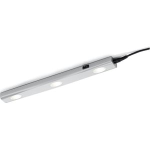 LED Keukenkast Verlichting - Torna Arigany - 3W - Koppelbaar - Warm Wit 3000K - 3-lichts - Rechthoek - Mat Grijs