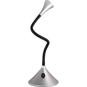 LED Bureaulamp - Torna Vipa - 3W - Warm Wit 3000K - Rond - Glans Grijs - Kunststof