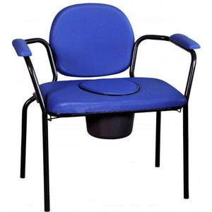 Toiletstoel XL - Po stoel XXL - WC stoel blauw - Extra breed met zachte zitting