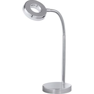 LED Bureaulamp - Tafelverlichting - Torna Renny - 4W - Warm Wit 3000K - Rond - Glans Chroom - Aluminium