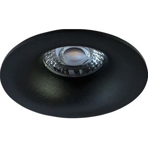 Spot Armatuur - Pragmi Nora Pro - GU10 Inbouwspot - Rond - Zwart - Aluminium - Ø82mm