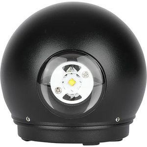 LED Tuinverlichting - Wandlamp - Viron Ascon Up and Down - 6W - Warm Wit 3000K - Mat Zwart - Aluminium