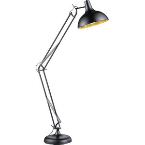 LED Vloerlamp - Torna Salvy - E27 Fitting - 1-lichts - Verstelbaar - Rond - Mat Zwart - Aluminium