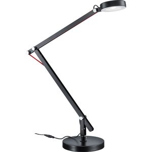 LED Bureaulamp - Torna Amsty - 5W - Warm Wit 3000K - Rond - Glans Zwart - Aluminium