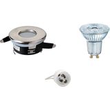 Voordeelset: LED Spot Set - LEDVANCE Parathom PAR16 930 36D - Aigi - GU10 Fitting - Waterdicht IP65 - Dimbaar - Inbouw Rond - Mat Chroom - 3.7W - Warm Wit 3000K - Ø82mm