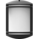 LED Tuinverlichting - Wandlamp - Orkidera 4 - Bewegingssensor - Kunststof Mat Zwart - E27 Fitting - Ovaal