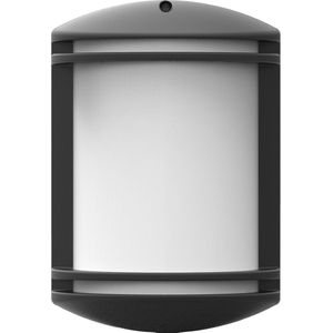 LED Tuinverlichting - Wandlamp - Achina 4 - Bewegingssensor - Kunststof Mat Zwart - E27 Fitting - Ovaal