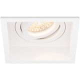 Spot Armatuur - Wit - Pragmi Domy Pro - GU10 Inbouwspot - Vierkant - Aluminium - Verdiept - Kantelbaar - 105mm