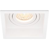 Spot Armatuur - Wit - Pragmi Domy Pro - GU10 Inbouwspot - Vierkant - Aluminium - Verdiept - Kantelbaar - 105mm