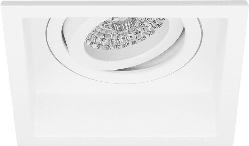 Spot Armatuur - Wit - Pragmi Domy Pro - GU10 Inbouwspot - Vierkant - Aluminium - Verdiept - Kantelbaar - 105mm