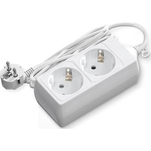 Stekkerdoos - Verlengsnoer - Aigi Synci - 3680W - 2 Stopcontacten - 5 Meter - Wit | Nederland