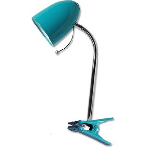 LED Klemlamp - Igia Wony - E27 Fitting - Flexibele Arm - Rond - Glans Blauw