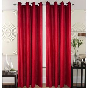 Kant en klaar Gordijn - Met ringen - 140x260 cm -Bordeaux Rood