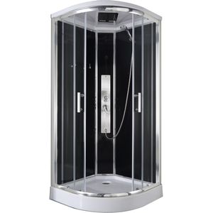 Badstuber - Trend - Douchecabine - Kwartrond 90x90x210cm - Met Thermostaatkraan