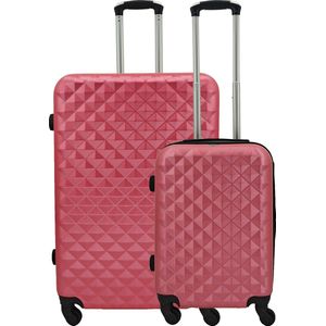 SB Travelbags kofferset - 2 delige 'Expandable' koffer - Roze - 75cm/55cm