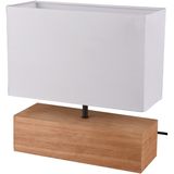 Trion Wooden - Tafellamp - Mat Wit - E27 Fitting - Rechthoek