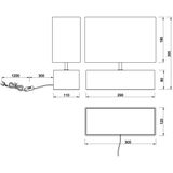 Trion Wooden - Tafellamp - Mat Wit - E27 Fitting - Rechthoek
