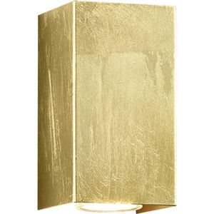 LED Wandlamp - Torna Clona - GU10 Fitting - Rechthoek - Mat Goud - Aluminium