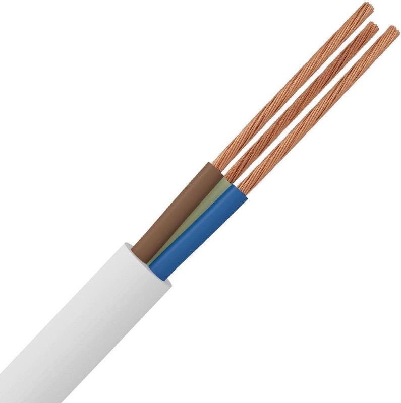 VMVL Kabel - Stroomkabel - 3x1.5mm - 3 Aderig - 50 Meter - H05VV-F - Wit