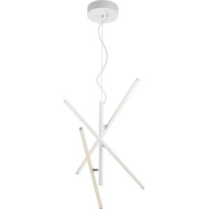 LED Hanglamp - Hangverlichting - Torna Tiraki - 21W - Warm Wit 3000K - Rechthoek - Mat Wit - Aluminium