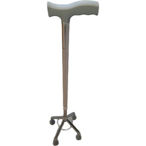 Wandelstok vierpoot hoogte verstelbaar - zilver