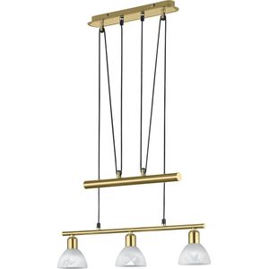 LED Hanglamp - Hangverlichting - Torna Levino - E14 Fitting - Warm Wit 3000K - 3-lichts - Rechthoek - Mat Goud - Aluminium