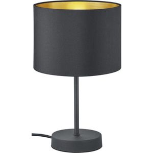 LED Tafellamp - Tafelverlichting - Torna Hostons - E27 Fitting - Rond - Mat Zwart - Aluminium