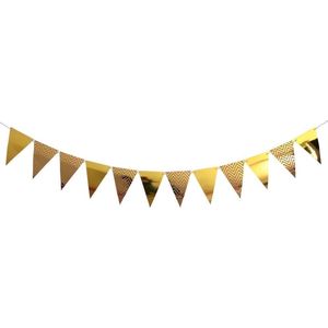 Partypro - Vlaggetjes - Goud - 20 cm Hoog - 5 Meter Lang