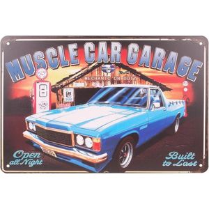 Metalen plaatje - Muscle car garage