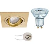 LEDVANCE - Parathom PAR16 940 36D - LED Spot Set - Dimbaar - Inbouw Vierkant - Mat Goud - GU10 Fitting - 3.4W - Natuurlijk Wit 4000K