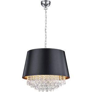 LED Hanglamp - Hangverlichting - Torna Lorena - E14 Fitting - Rond - Mat Zwart - Aluminium