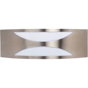 LED Tuinverlichting - Buitenlamp - Manipu 3 - Wand - RVS - E27 - Vierkant