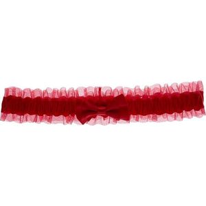 Kousenband rood met strikje